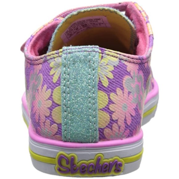 NEW Skechers Baby Twinkle Toes Glint Gleam Light Up Glitter Stud Pastel Rainbow - Picture 4 of 7